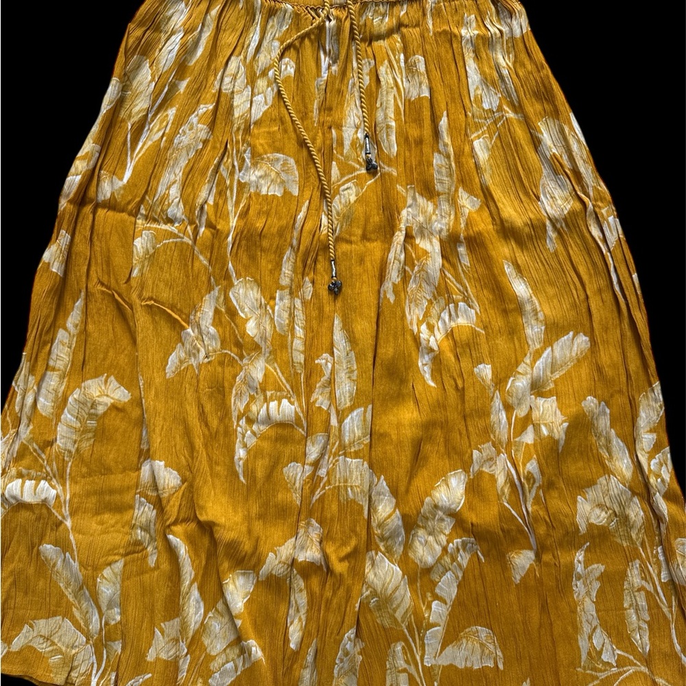 Philosophy Mustard and White A-Line Skirt